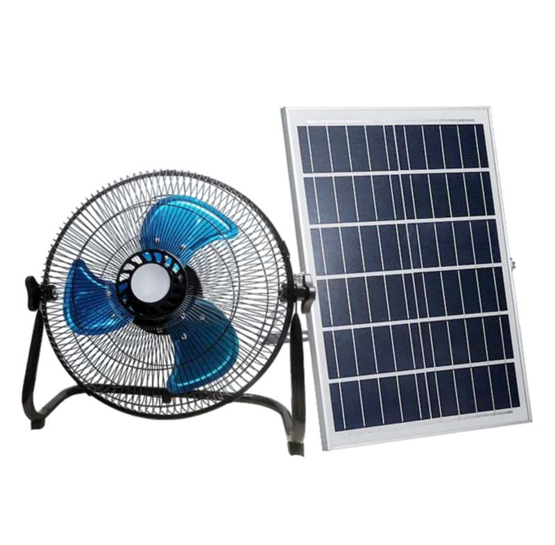 12 Inch Rechargeable Solar Fan 10W Solar Panel 12W 9V 3 Speed Oscillatiing