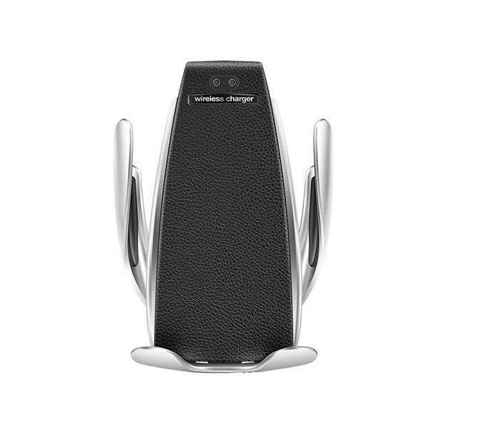 Smart Sensor Wireless Fast Charging Car Charger with 360 Rotation - Black