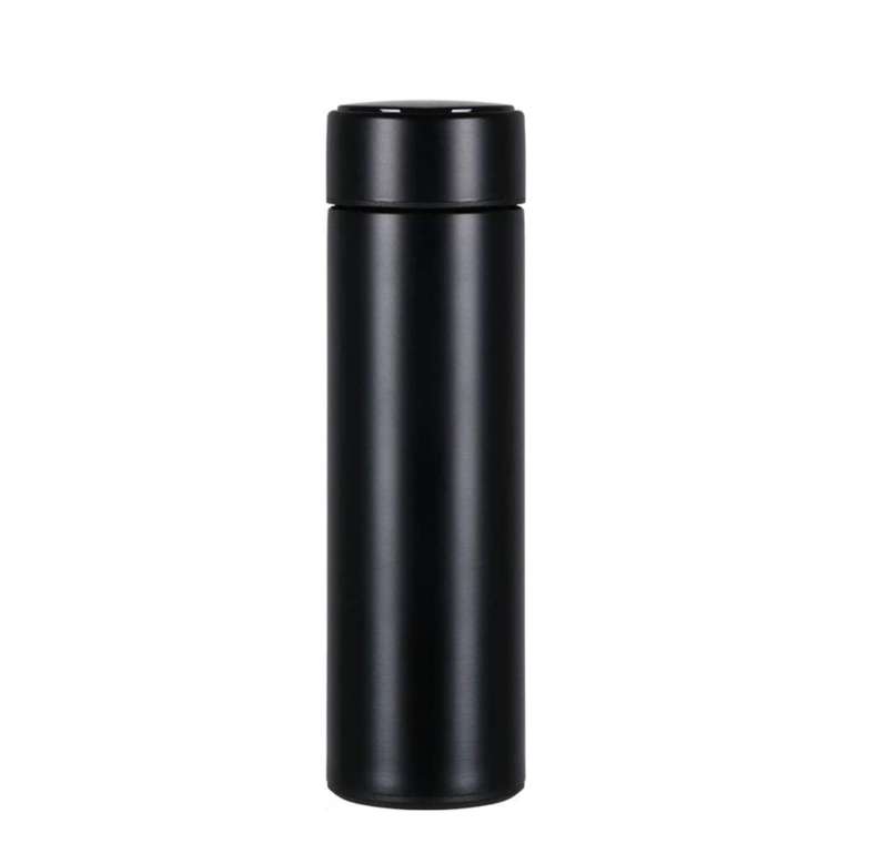 Stainless Steel Vacuum LED Temperature Display Smart Water Cup - Black