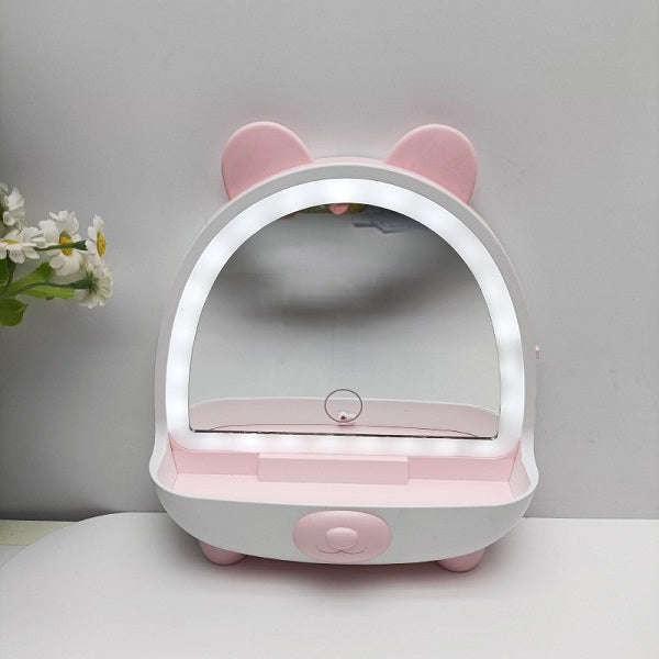 Bear Shape Makeup Mirror with LED Light