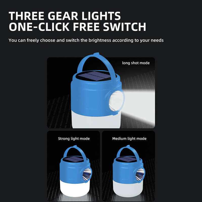 Solar Powered Hanging Camping Light With Torch