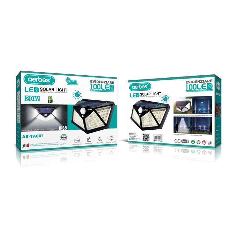 4 Sided Solar Powered Outdoor Light