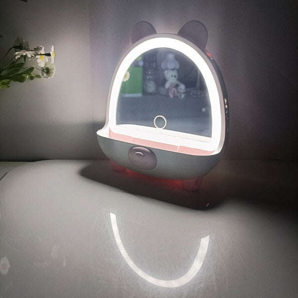 Bear Shape Makeup Mirror with LED Light