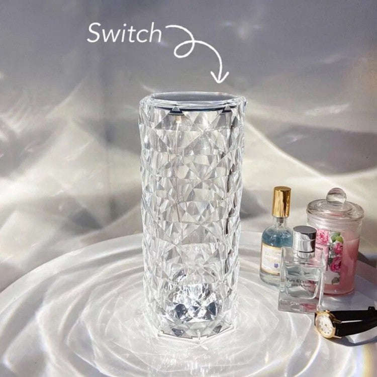 Rechargeable 3 LED Mode Crystal Acrylic Glass Table Lamp