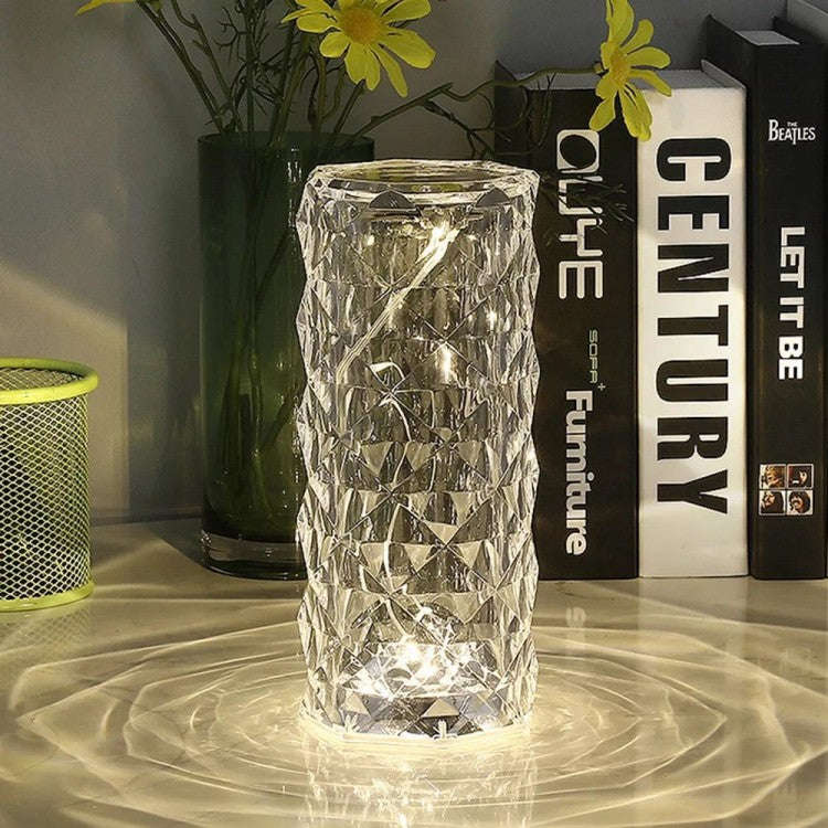 Rechargeable 3 LED Mode Crystal Acrylic Glass Table Lamp