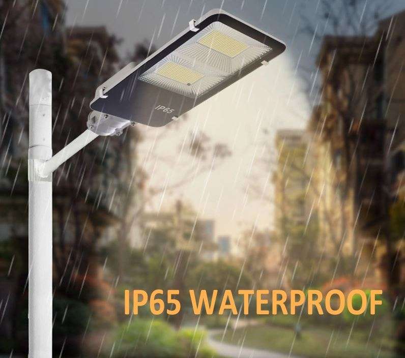 200W Solar Waterproof Street Light With Solar Panel, Pole & Remote Control
