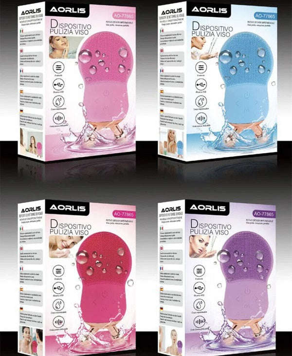 Electric Fine Brush Facial Cleansing Silicone Device