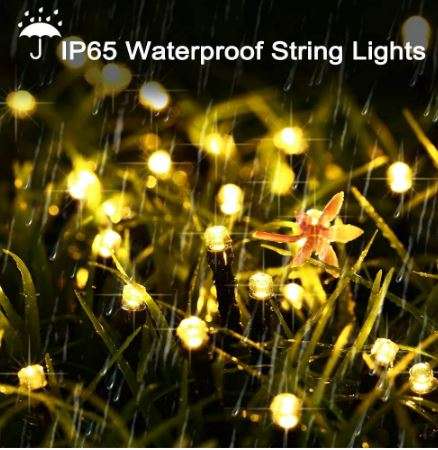 10M Solar Powered 100 LED Fairy Light Warm White