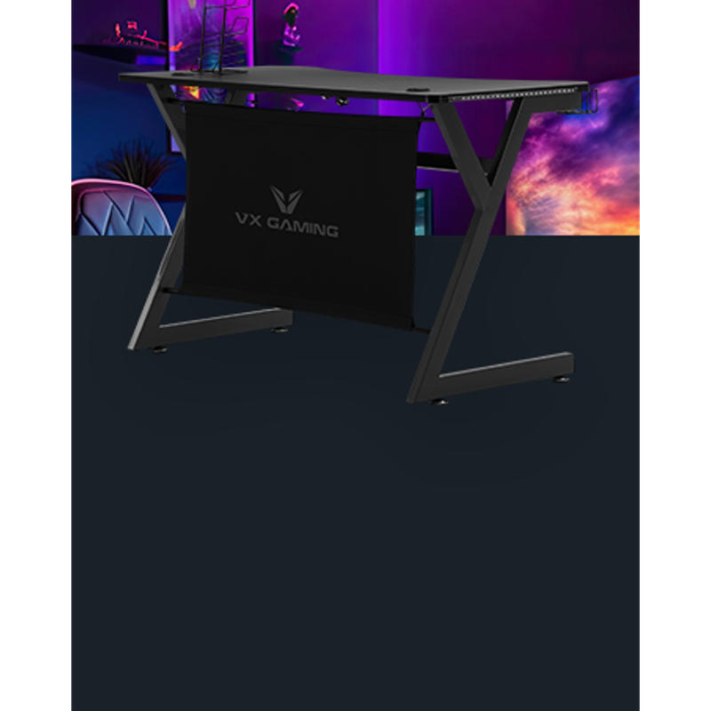 VX Gaming Donahue Gaming Desk Black, Headphone Hook