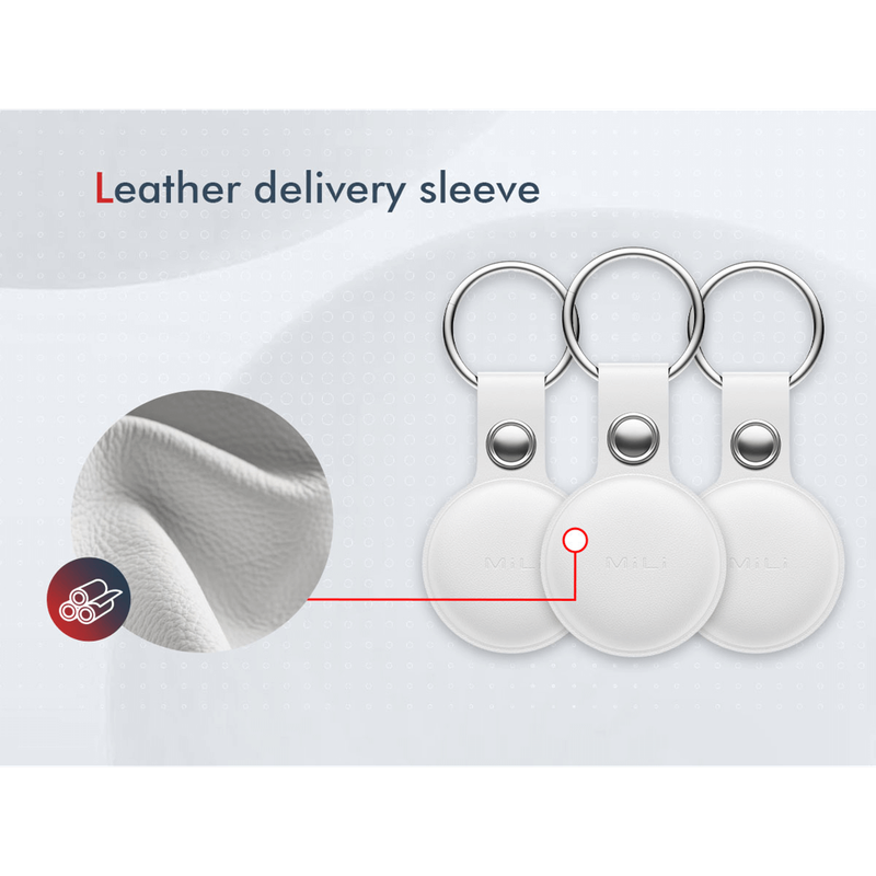 MiTag Apple Compatible Tag with Leather Keychain Accessory - 1 Pack