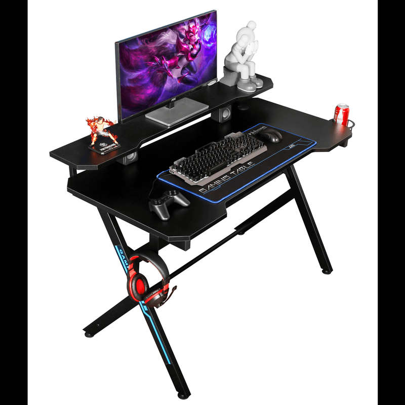 VX Gaming Donahue Gaming Desk Black, Headphone Hook