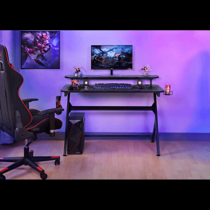 VX Gaming Donahue Gaming Desk Black, Headphone Hook
