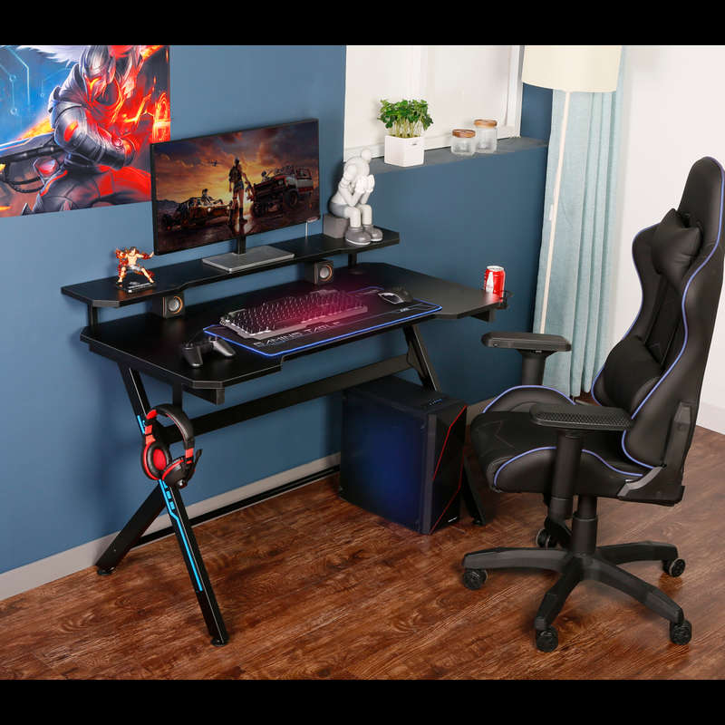 VX Gaming Donahue Gaming Desk Black, Headphone Hook