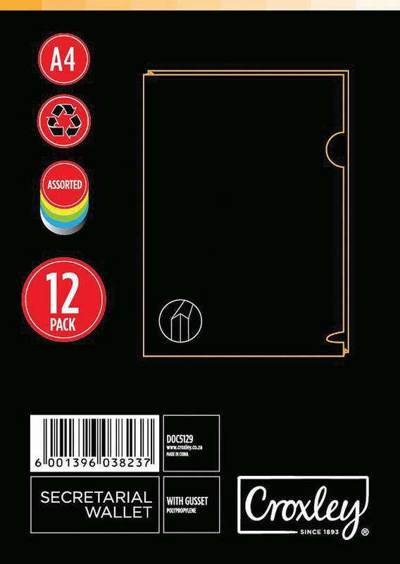CROXLEY A4 Secretarial Folder Assorted Colours (Pack 10)