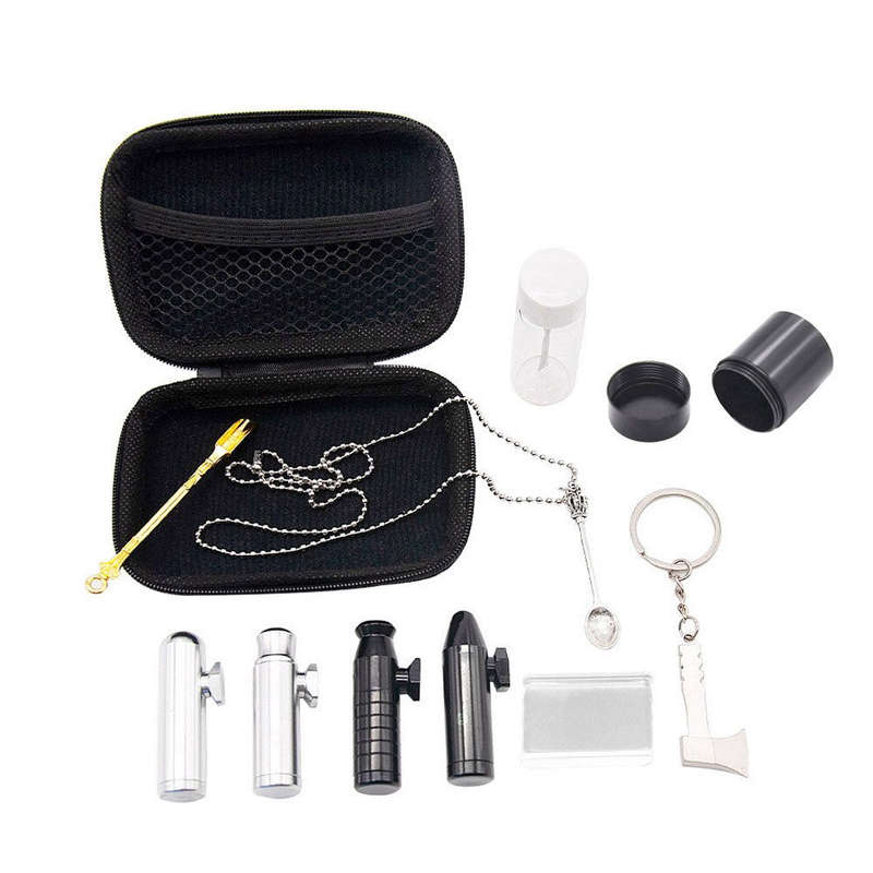 Sniffer Set Metal Bullet Sniffer Snuff Dispenser Accessories