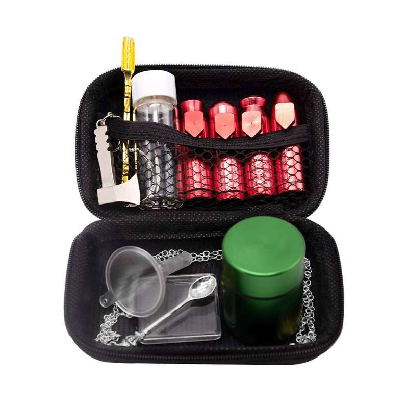 Sniffer Set Metal Bullet Sniffer Snuff Dispenser Accessories