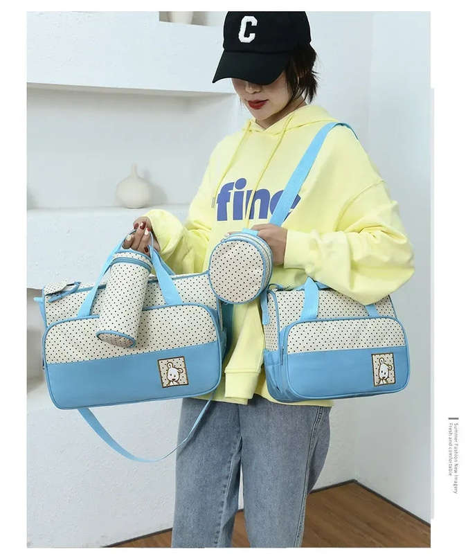 5 in 1 Mom & Baby Diaper Bag Nappy Travel Accessory