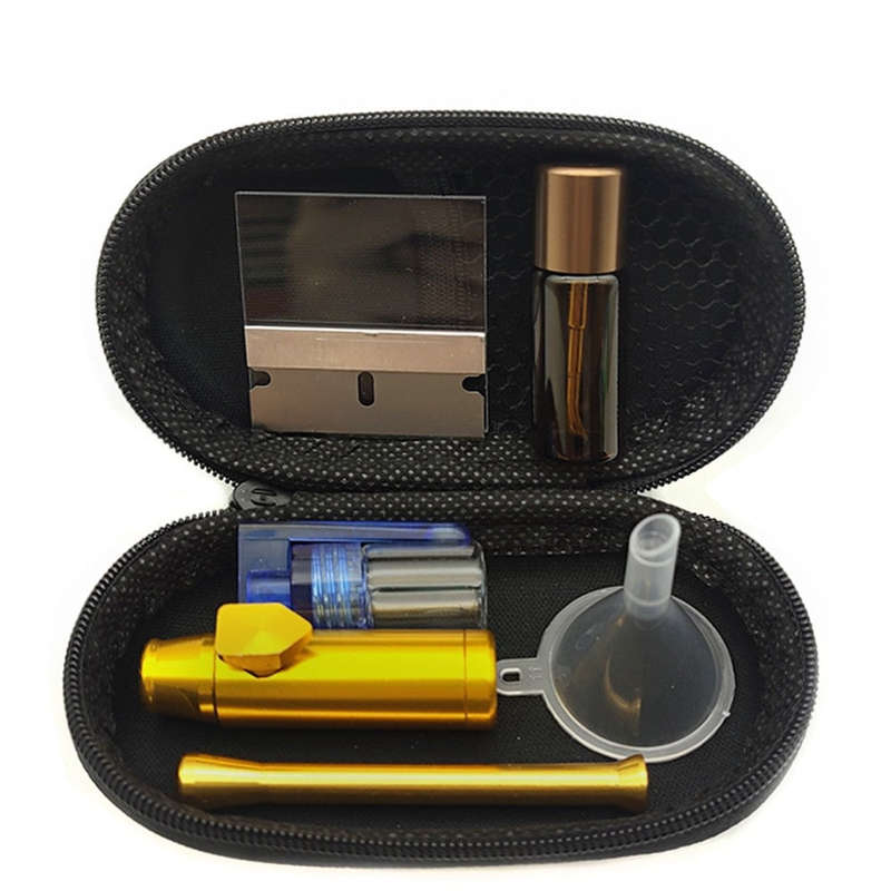Snorting Party Set For Snuff Powders Coca Snuff Sniffing Snorting Tube Set With Glass Pill Bottle...