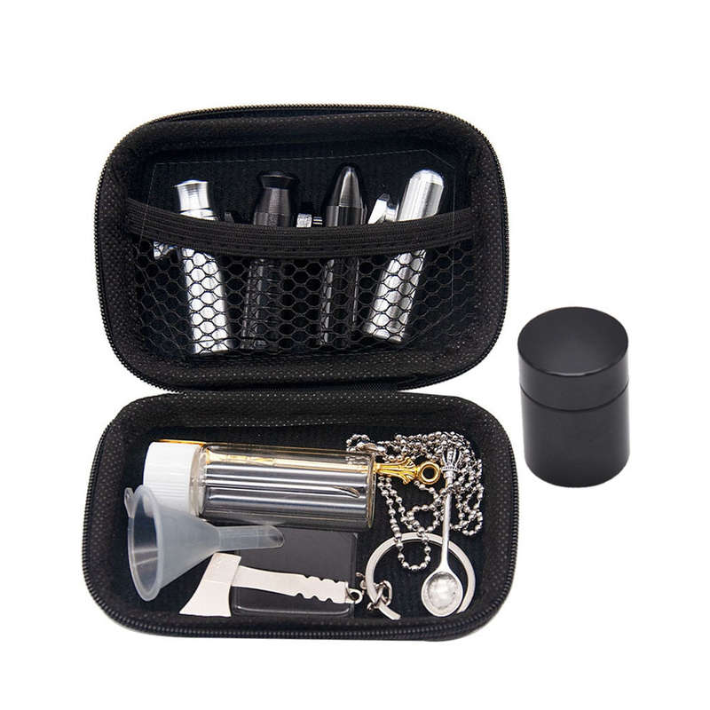 Sniffer Set Metal Bullet Sniffer Snuff Dispenser Accessories