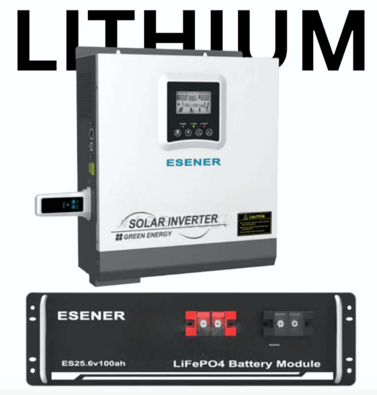 3kva mppt Esener pure sine wave load shedding combo 3000w 1x 2.56kwh lithium battery Esener kit