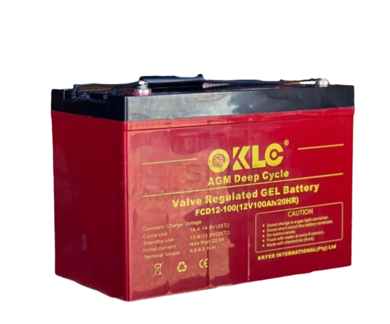 Agm gel battery 100ah deep cycle 12v Kle 100ah/20hr