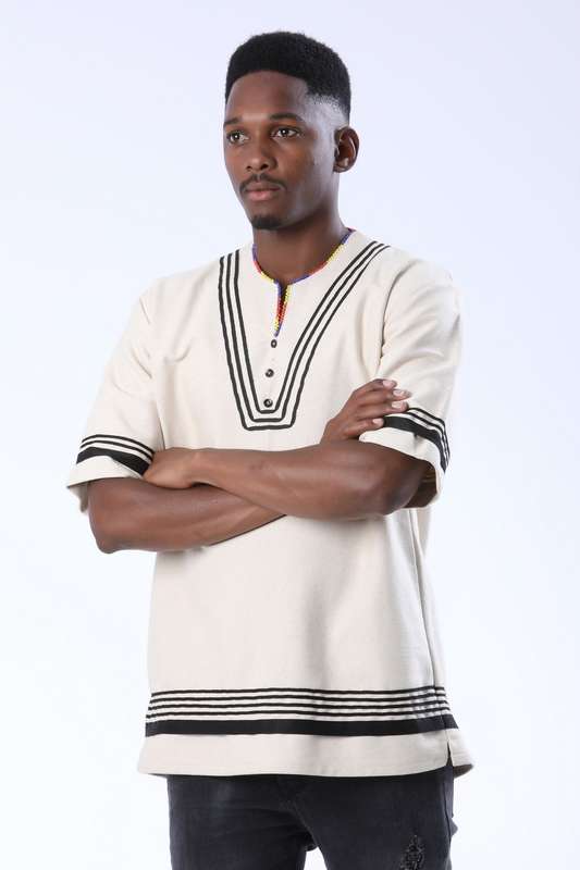 Boys Traditional Beaded Xhosa Shirt - Long Sleeve