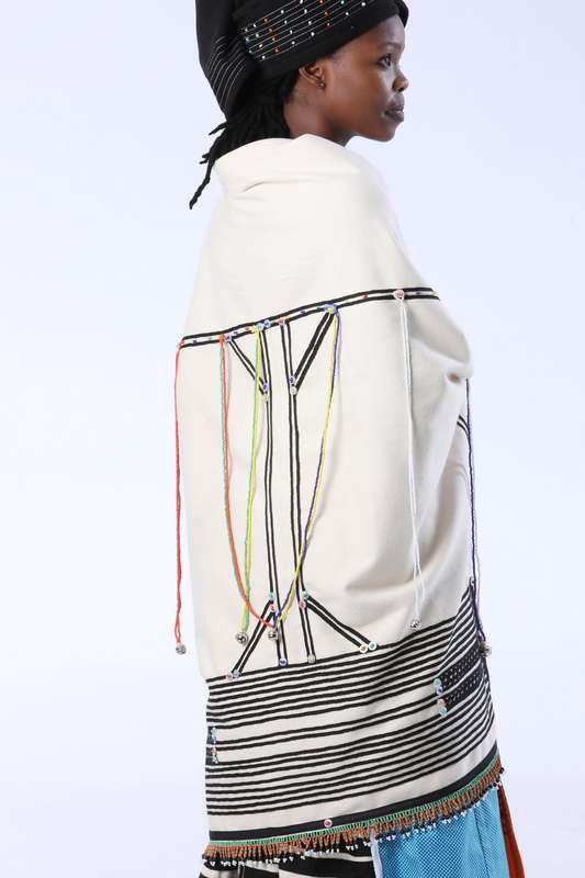 Large Xhosa Umbhaco Shawl Blanket with Bells
