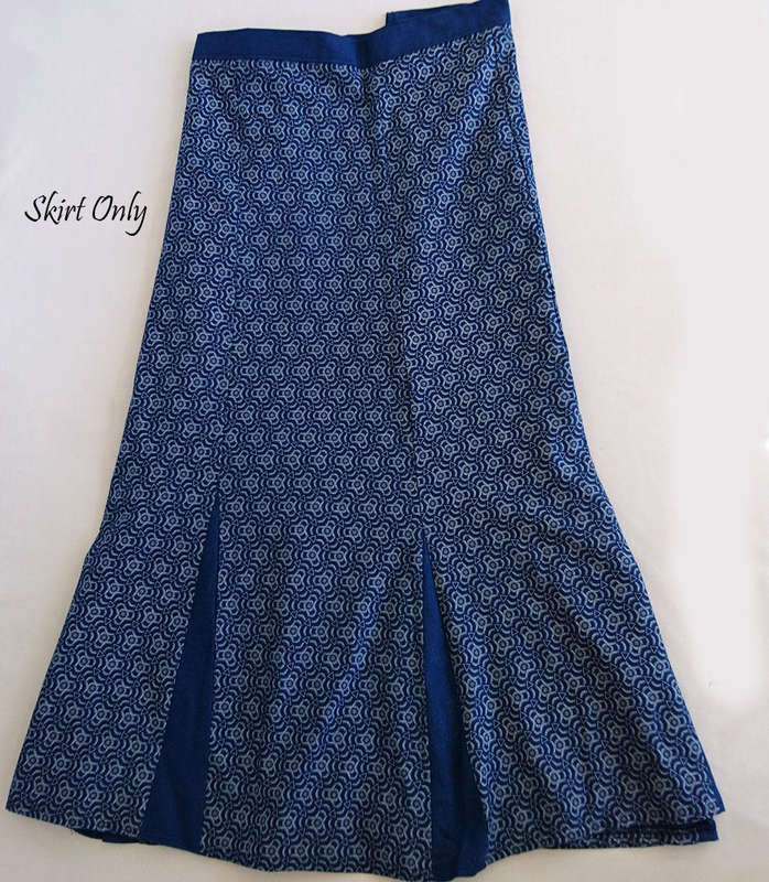 Pleated Shweshwe Skirt Apron & Doek Set - Up to Size 36