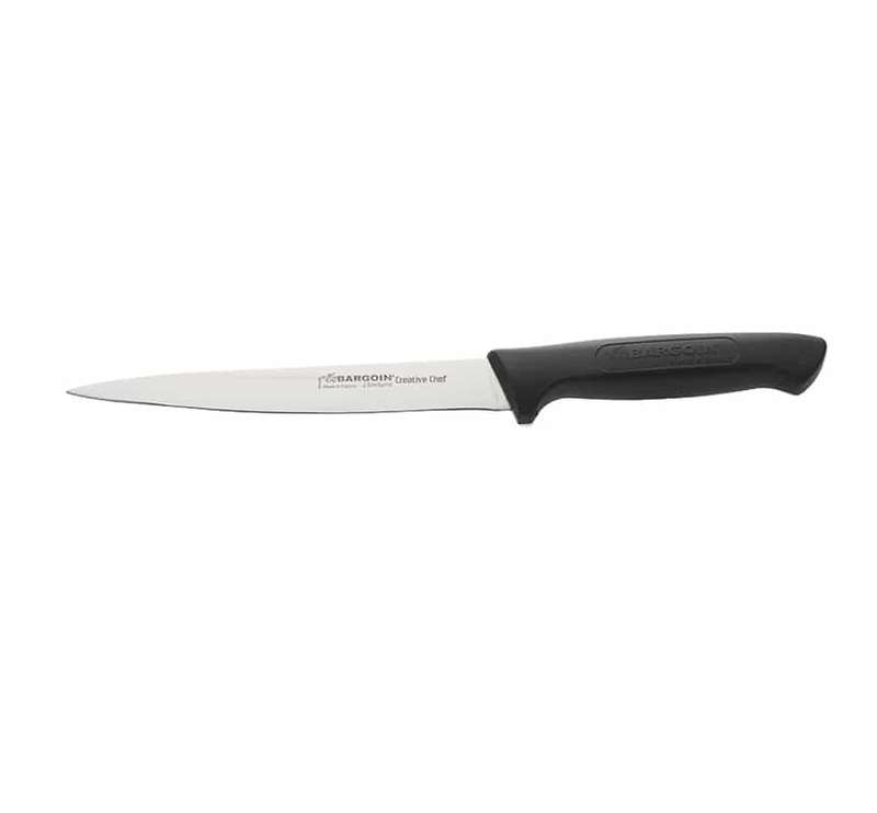 Fischer Bargoin  Filleting Knife  Black Handle  17cm
