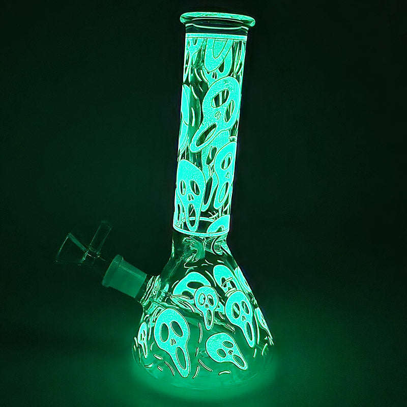 BG014: GLASS BEAKER BONG GLOW-IN-THE-DARK