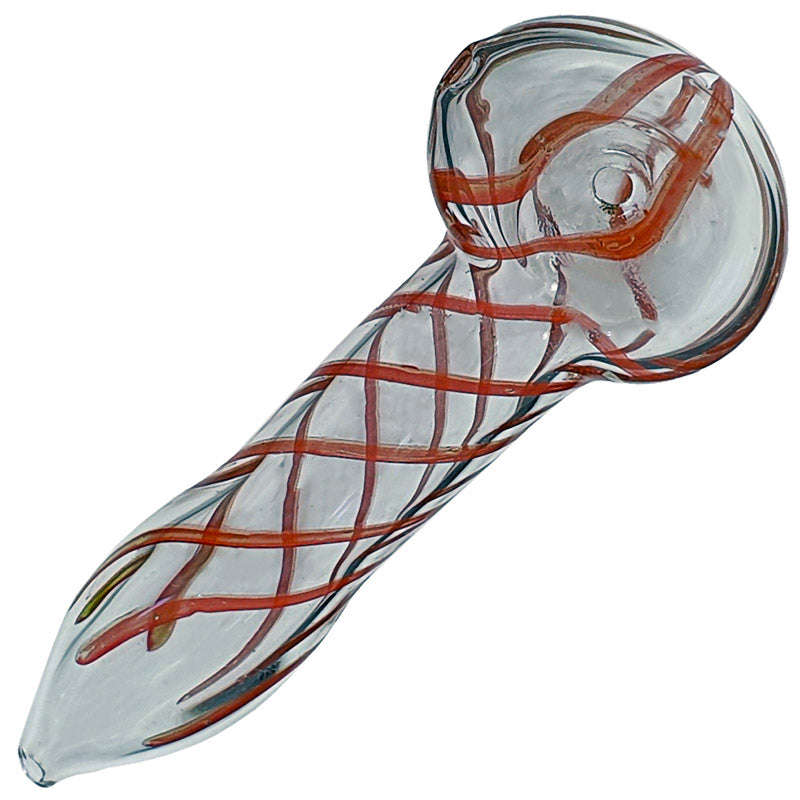 SP054: Outside Colour Spoon Pipe - 9cm / GREEN / glass