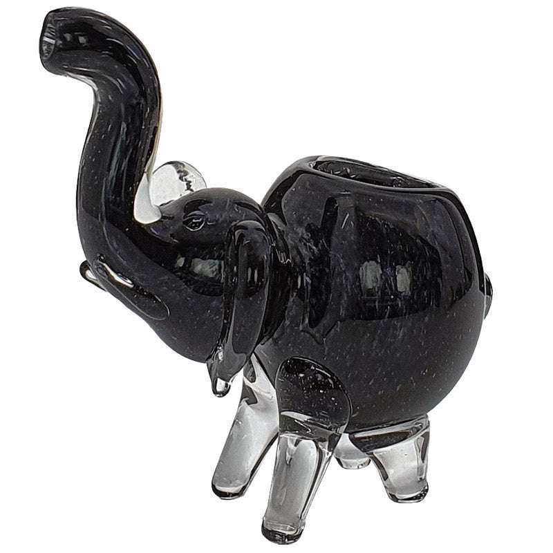 SP007: INSIDE COLOUR SPOON PIPE - 9 cm / Glass / Black