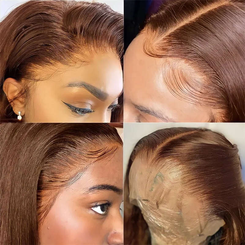 Color #4 Chocolate Brown Full frontal wig - 10 inch