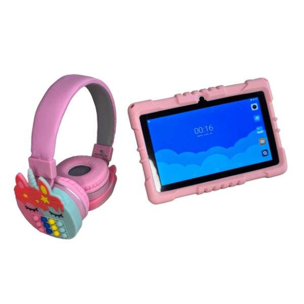 7 inch Kids Tablet 12+256GB Android Wifi and Headphone for Children