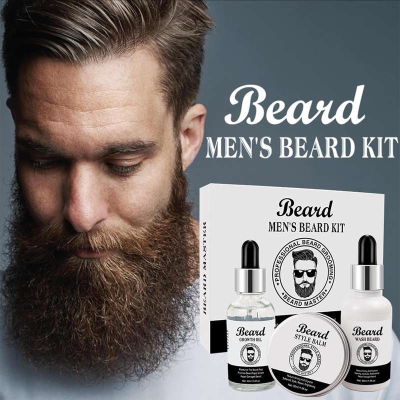 Beard Grooming Kit For Men, Stocking Fillers For Men With Beard Shampoo,Beard Growth Oil,Balm, Va...
