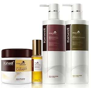 Karseell Hair Repair Set with Shampoo, Conditioner, and Maca Collagen Mask Plus Argan Oil for Dry...