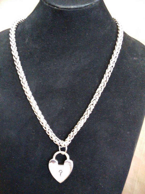 SOLID LOCK PENDANT WITH CHUNKY CHAIN - solid lock pendant with chunky chain NK0001