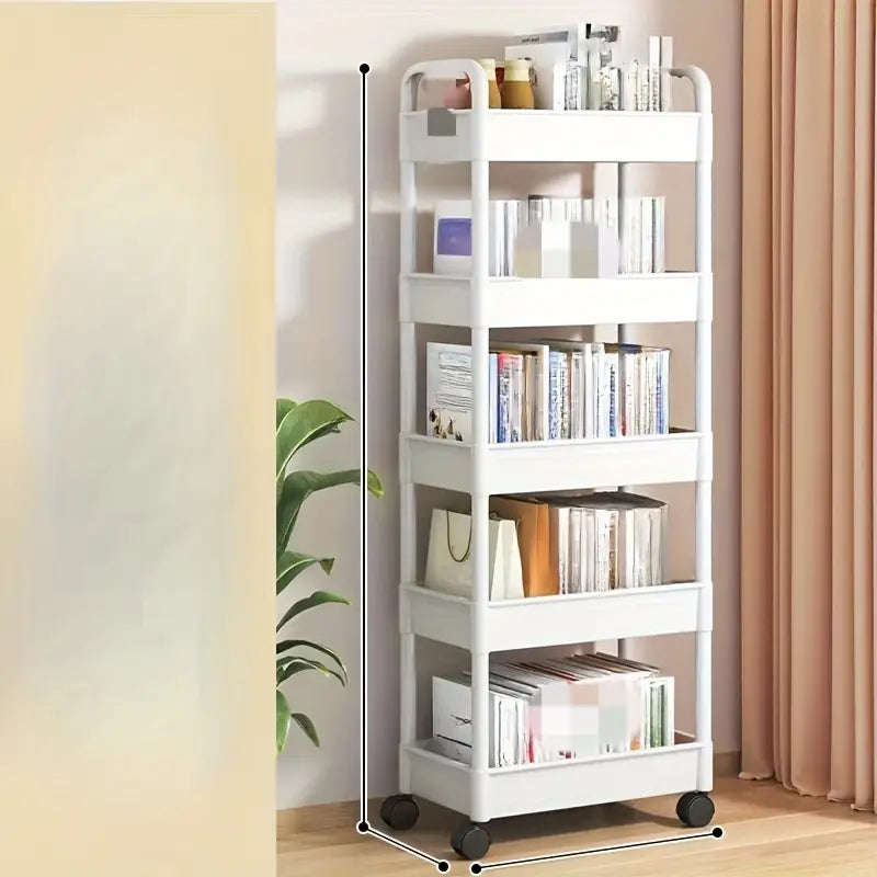 ZS - 5 Tier Multi-Purpose Rolling Cart Trolley - White