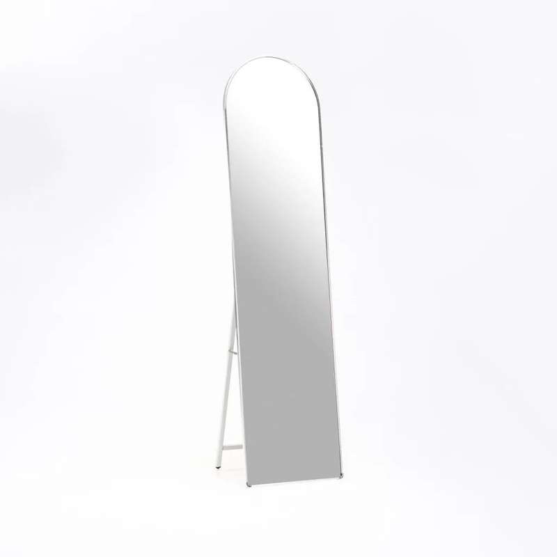 ZS - Free-Standing or Wall-Mount Aluminum Frame Arched Mirror - 146 cm x 36 cm - Black