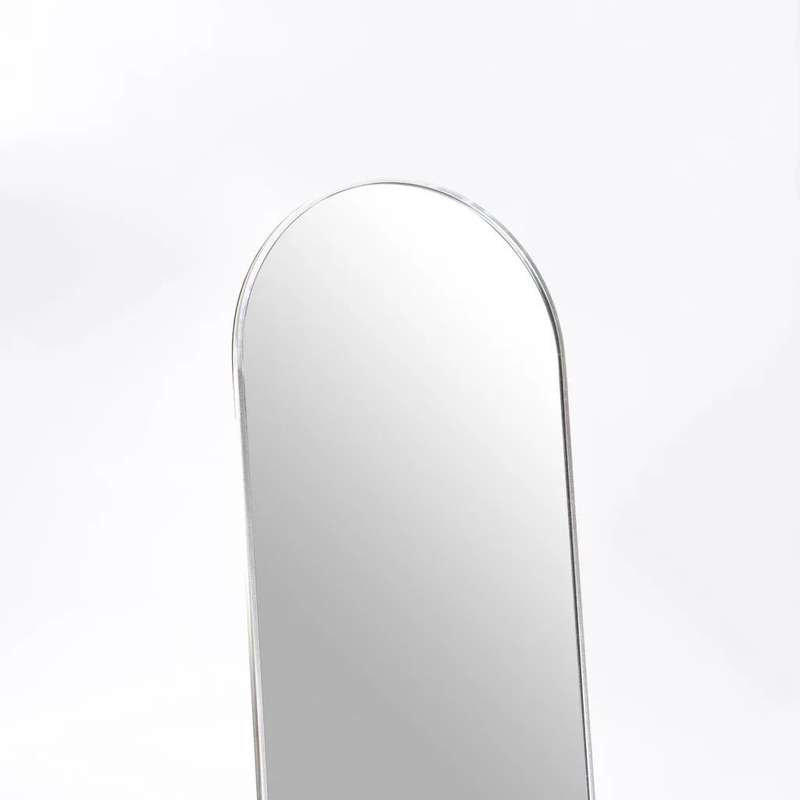 ZS - Free-Standing or Wall-Mount Aluminum Frame Arched Mirror - 146 cm x 36 cm - Black