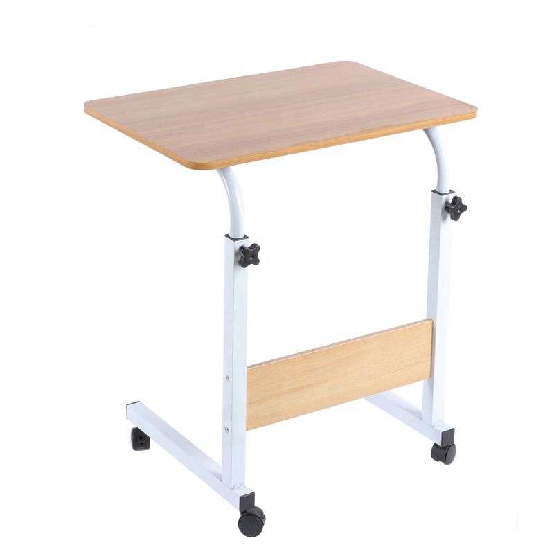 Portable Laptop Desk With Adjustable Stand & Wheels - Black