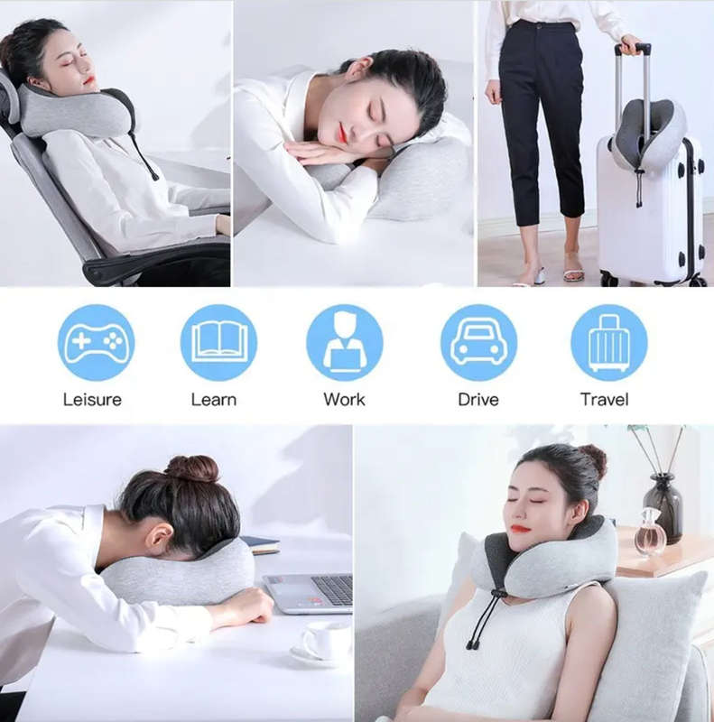 ZS - Memory Foam Travel Neck Pillow - Grey
