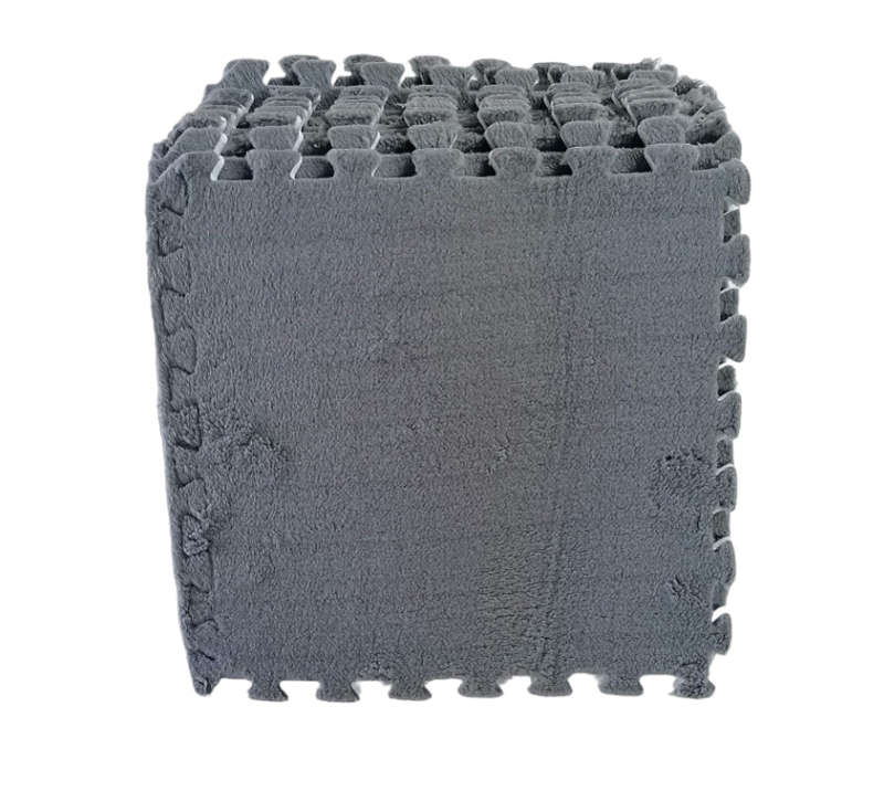 ZS - 10 Pieces Fluffy Puzzle Foam Floor Mat - Beige