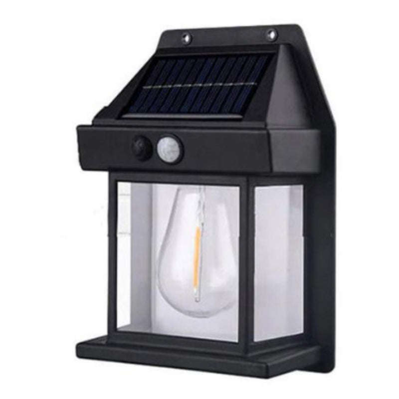 ZS - Solar Wall Lantern Outdoor Wireless Dusk To Dawn Motion Sensor Led Lights - Black