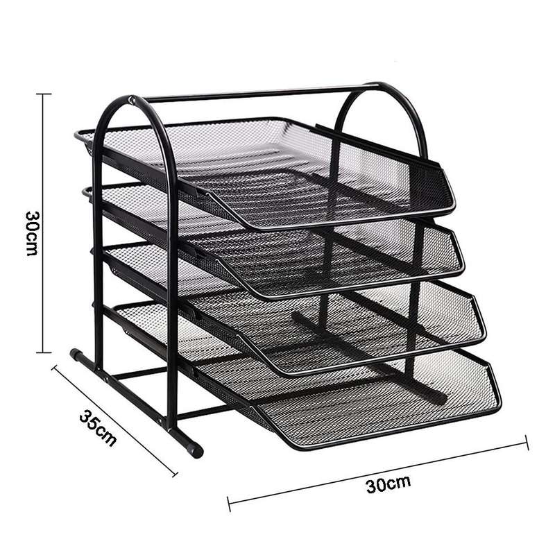 ZS - 4-Tier Metal Desk Organizer with Sliding Document Tray
