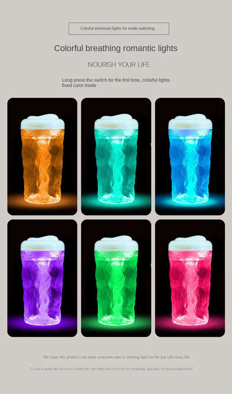 ZS - Luxury Glass Ice Core Humidifier Electric Diffusers With Night Light
