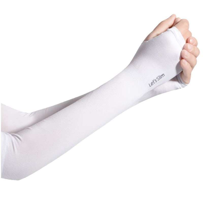 ZS - Best Lets Slim Outdoor Unisex Arm Sleeves Sport Cooling UV Sun Protection - White
