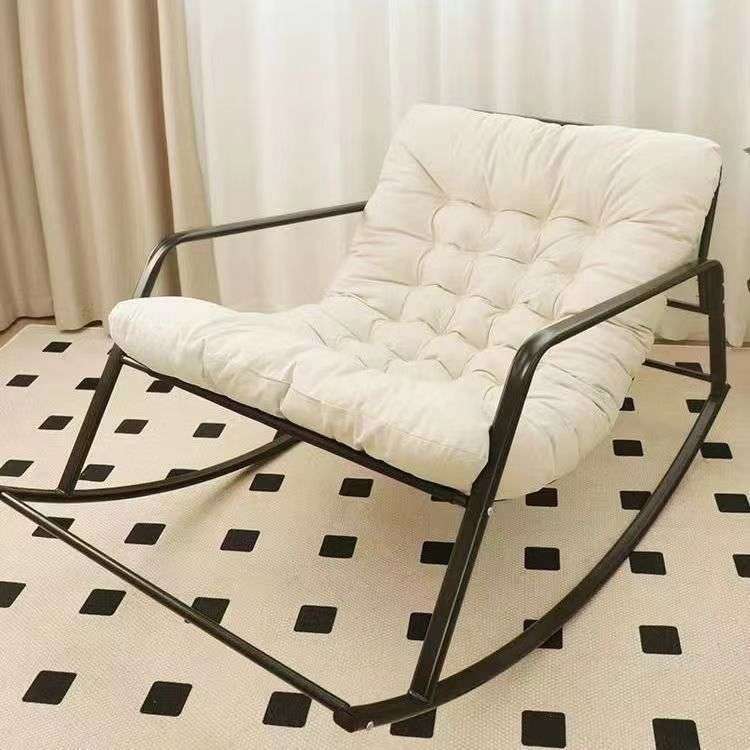 Simple and stylish single rocking chair that can sleep or lie down - Gray