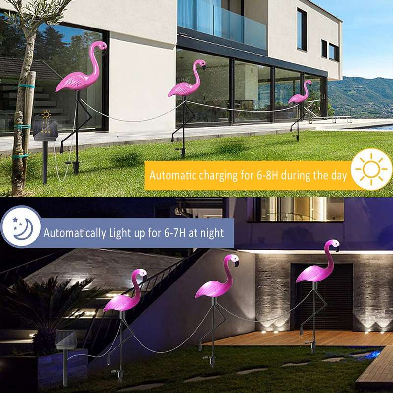 ZS - Waterproof Solar Flamingo Garden LED Lights
