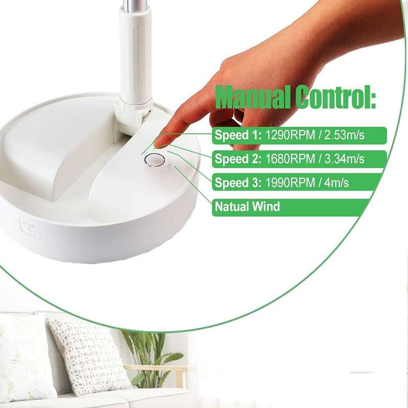 ZS - Rechargeable Portable Telescopic Hydrating Retractable Floor/Desk Fan - White